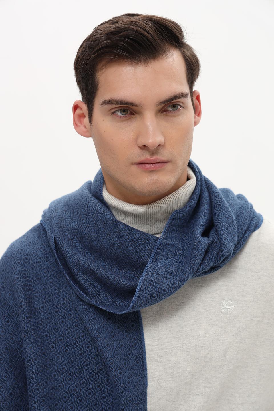 Шарф Bugatti ACC синий с узором