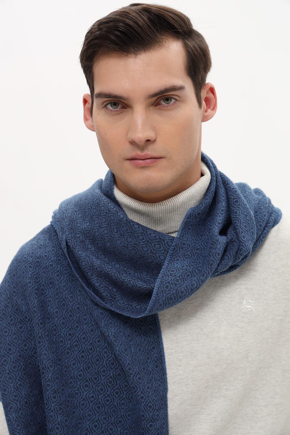 Шарф Bugatti ACC синий с узором