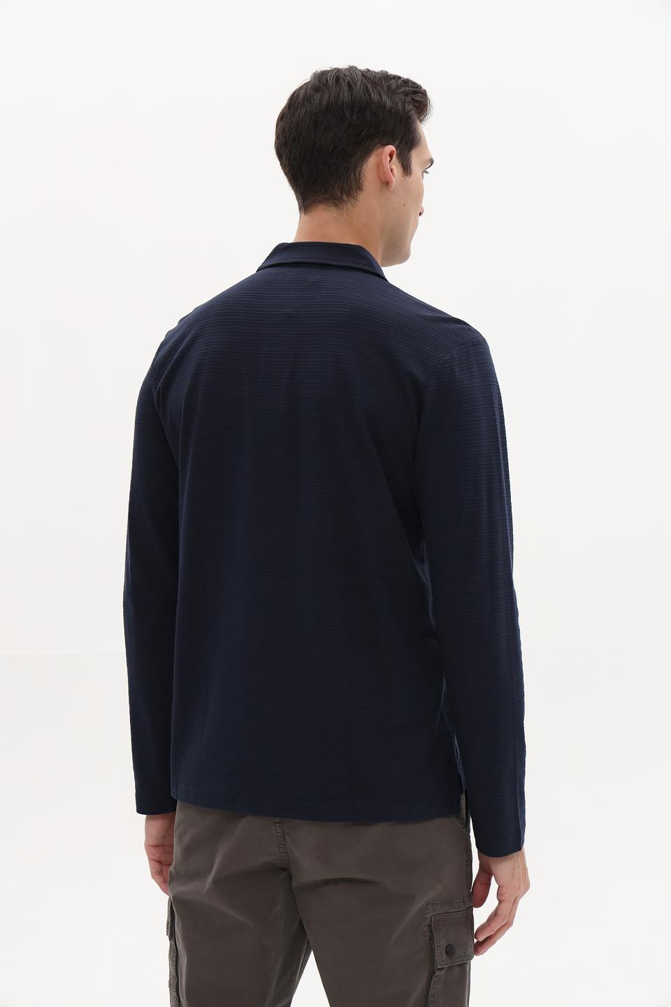 Поло Lerros men темно-синее с длинным рукавом