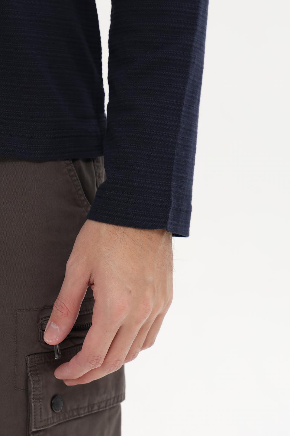 Поло Lerros men темно-синее с длинным рукавом