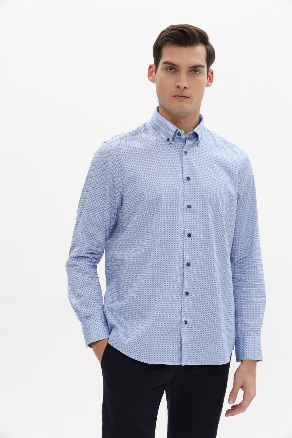 Рубашка Bugatti в голубую клетку