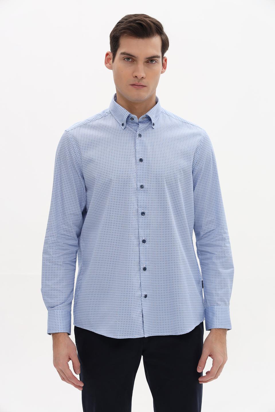 Рубашка Bugatti в голубую клетку