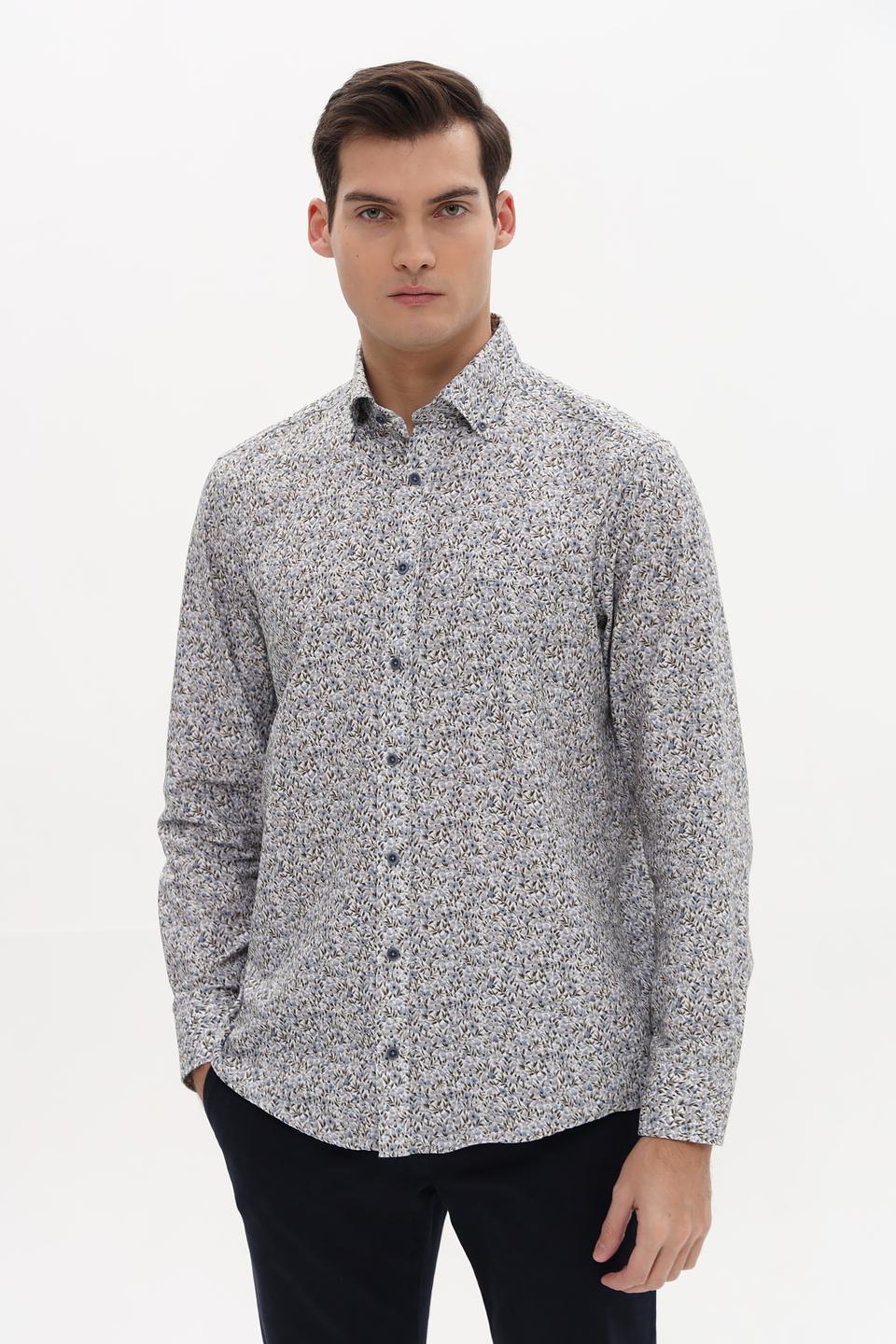 Рубашка Casa Moda с принтом голубой