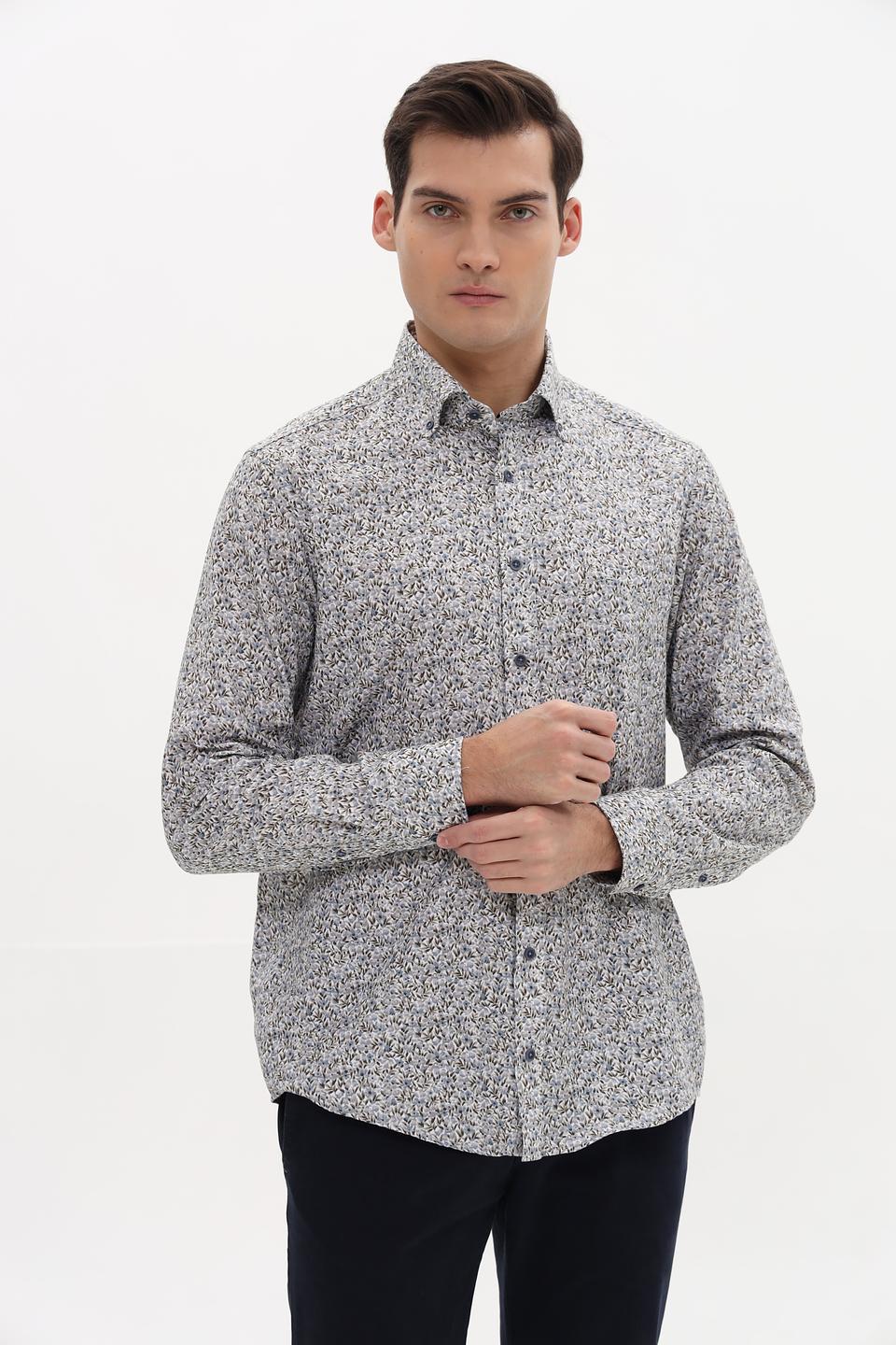 Рубашка Casa Moda с принтом голубой