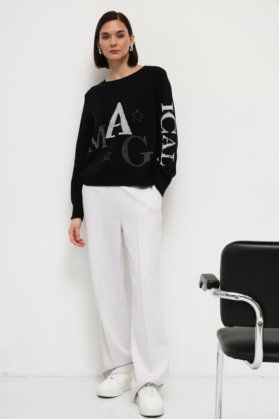 Пуловер Monari с логотипом чёрный