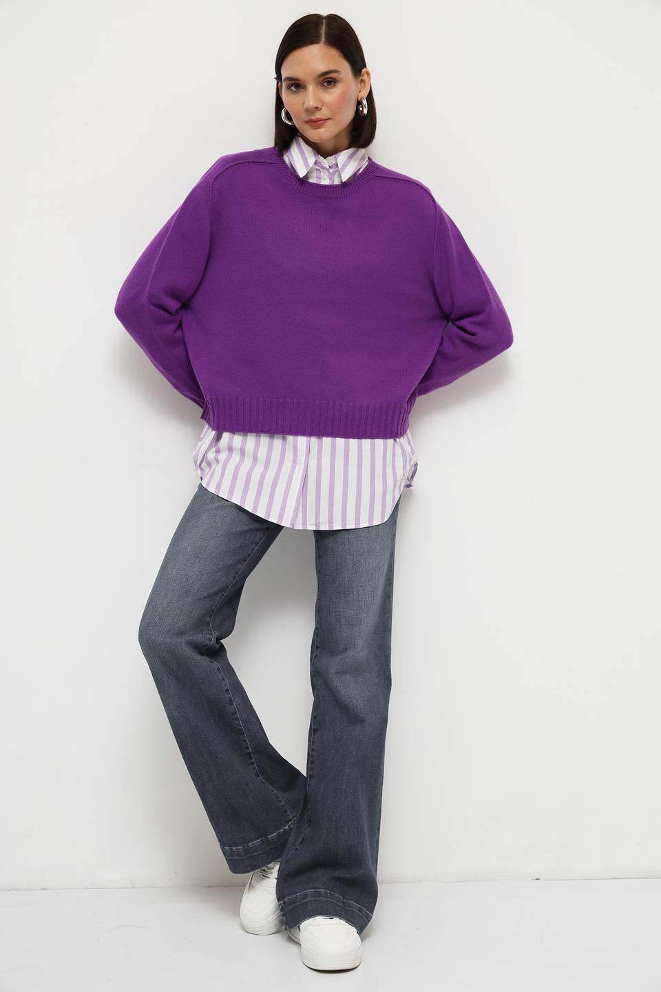 Рубашка Oui в полоску лавандовый