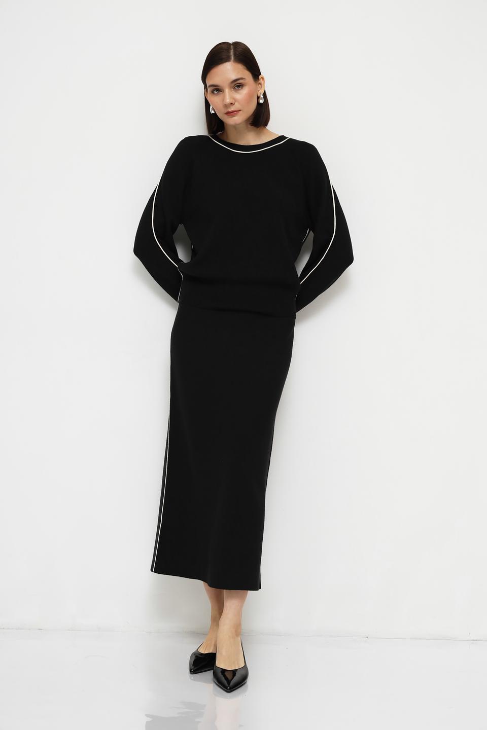 Юбка Oui чёрная с полосой