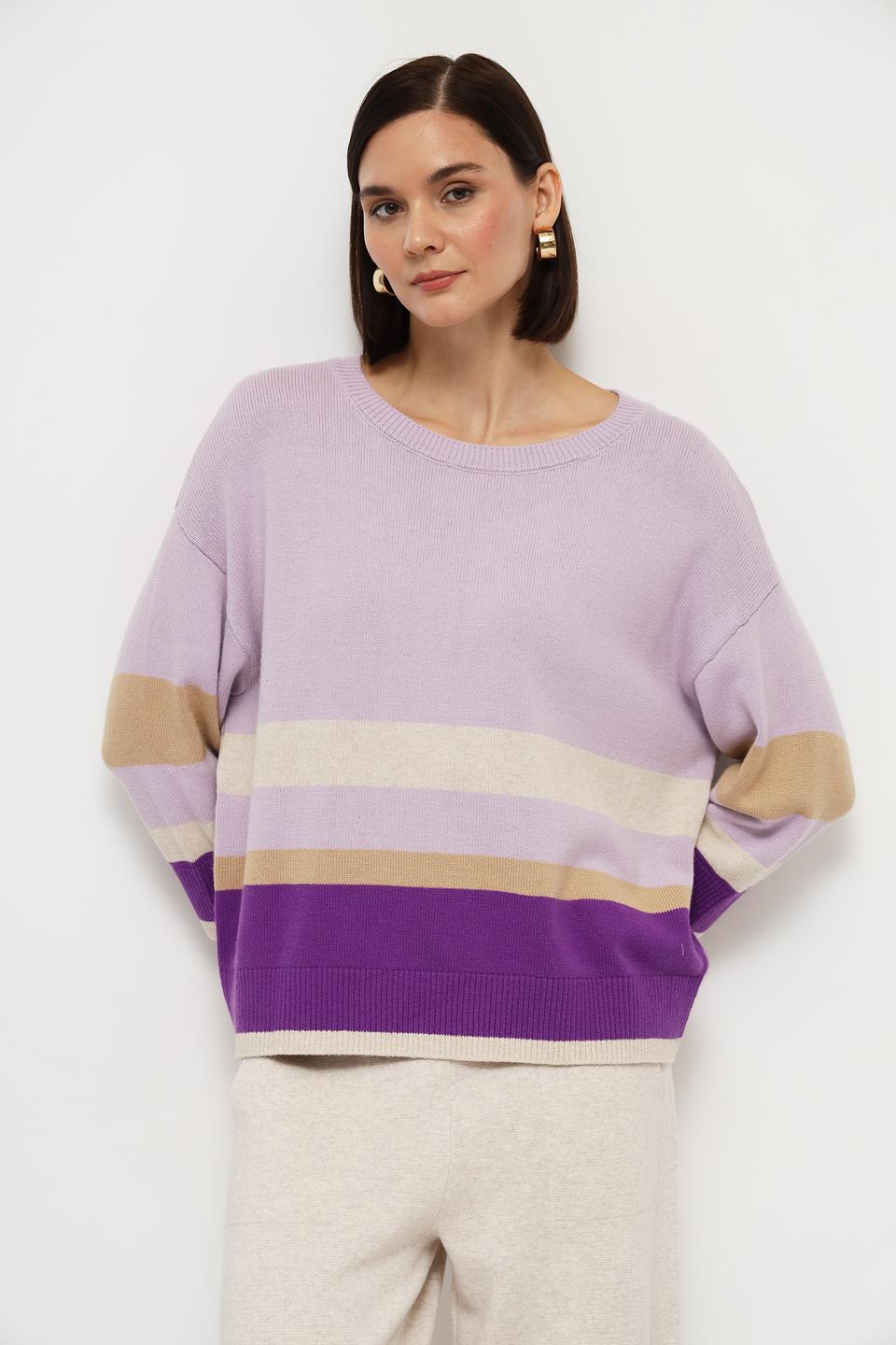 Пуловер Oui в полоску