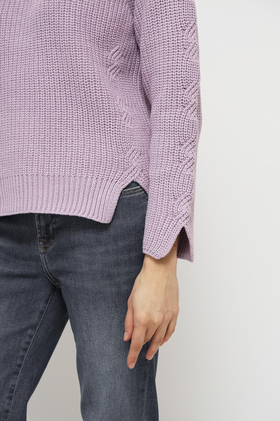 Пуловер Oui лавандовый с косами