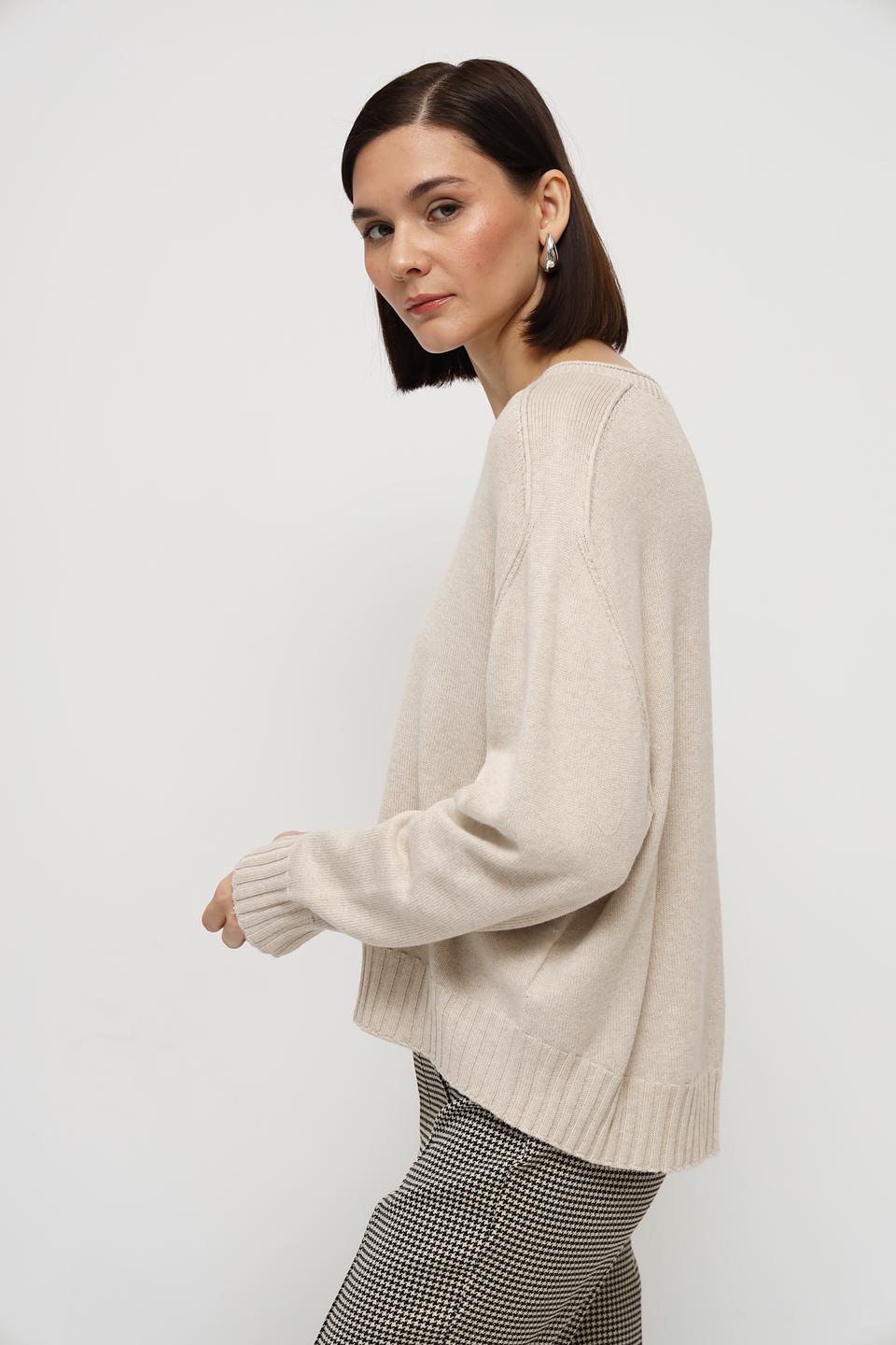Пуловер Oui бежевый