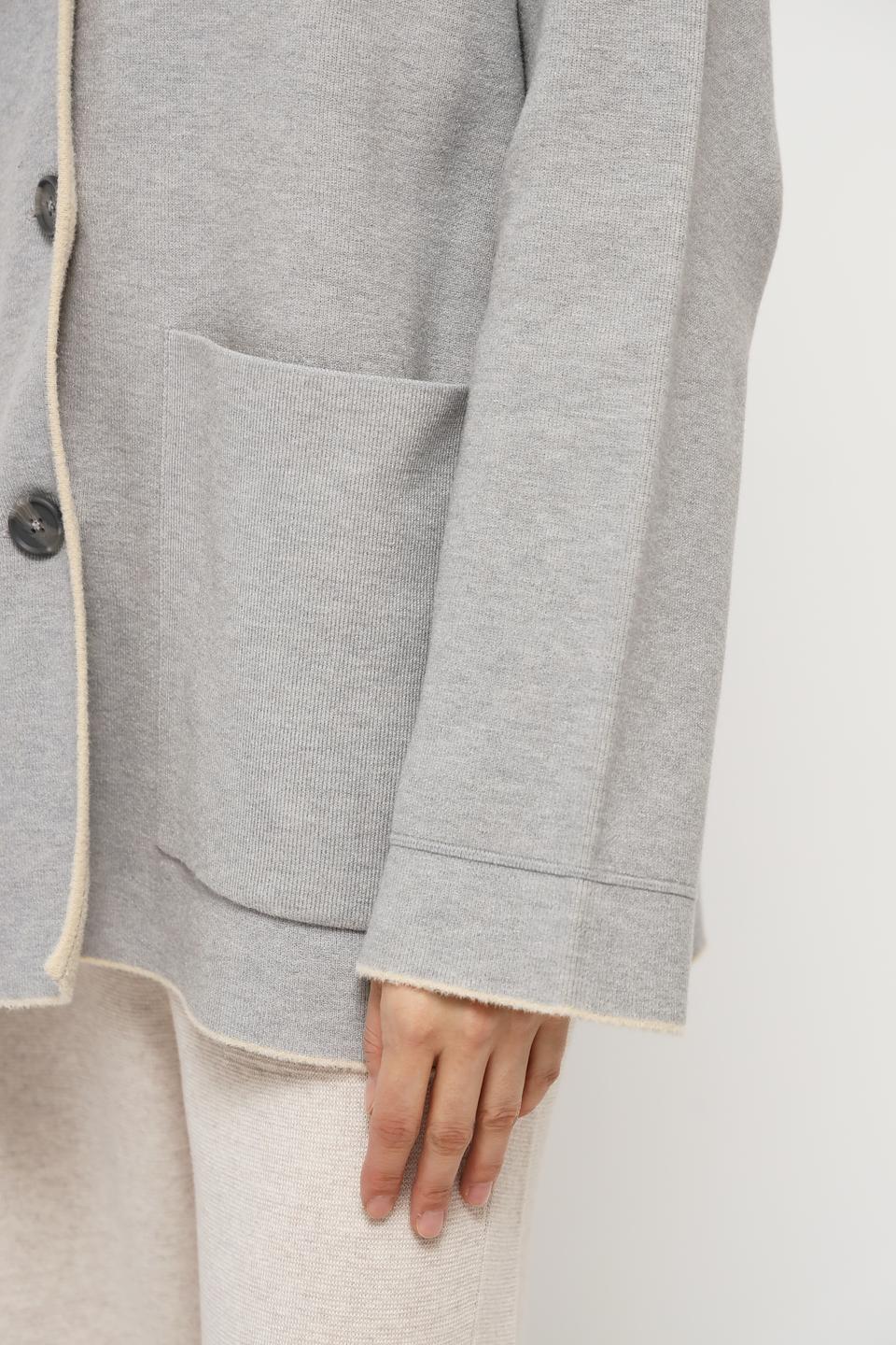 Жакет Oui с контрастной отделкой серый