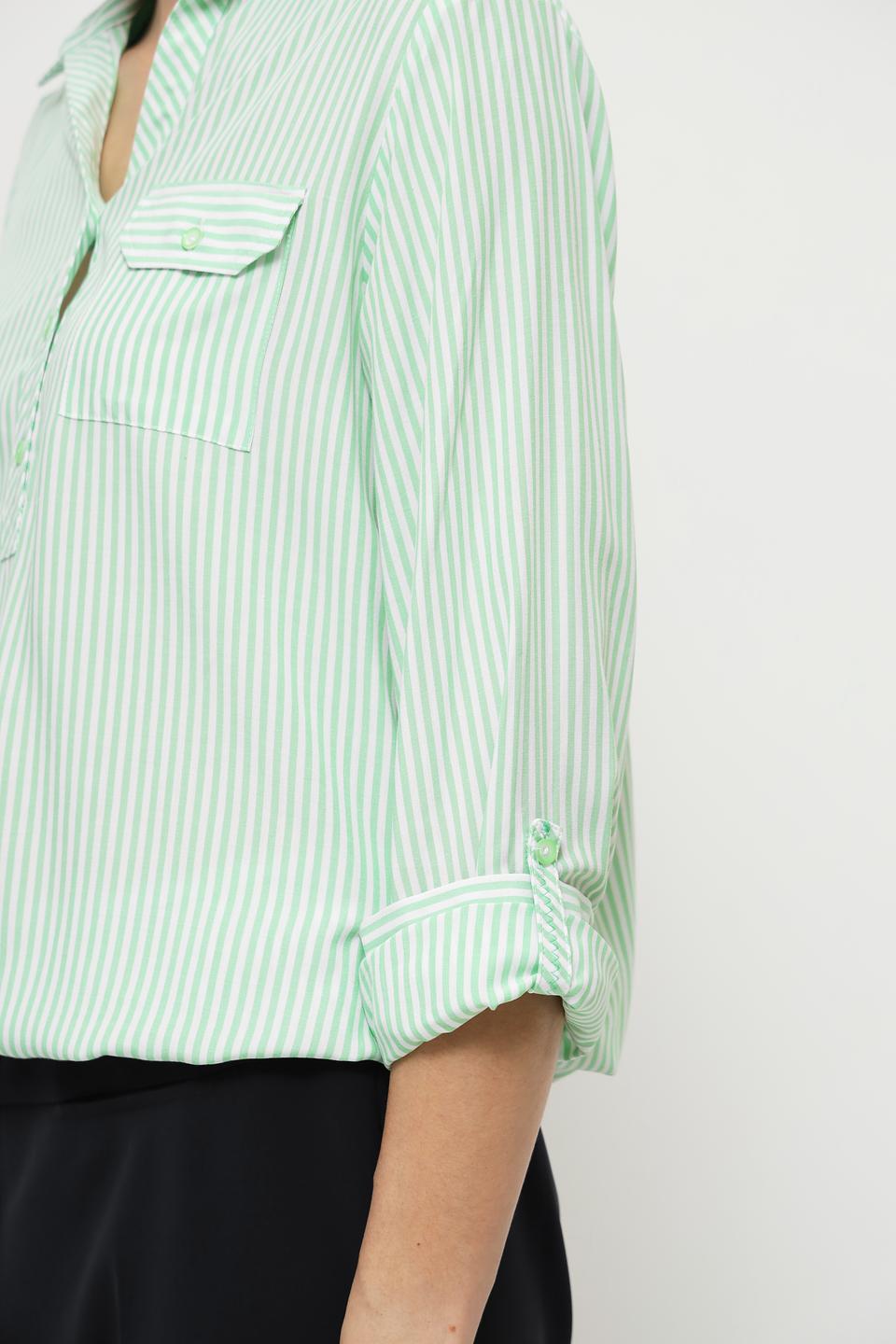 Рубашка Bianca в полоску лайм