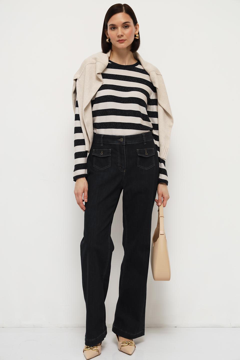 Джинсы Bianca клеш тёмно-синие