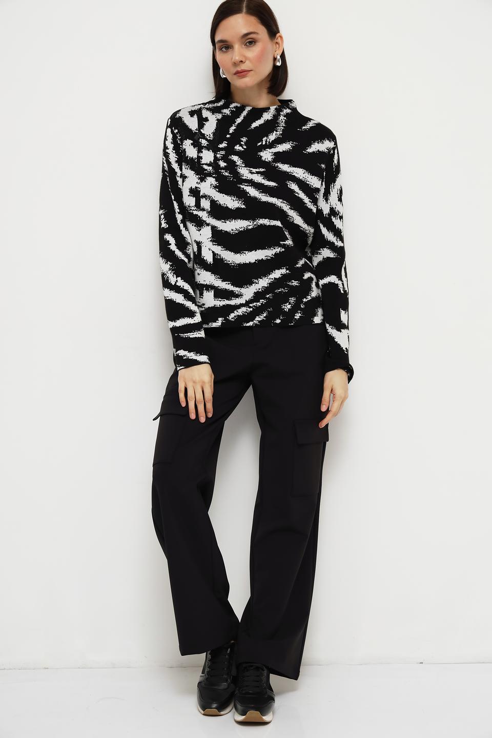 Пуловер Monari с принтом зебра