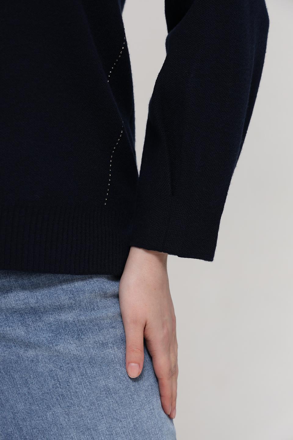 Пуловер Rabe collection тёмно-синий с V-образным вырезом