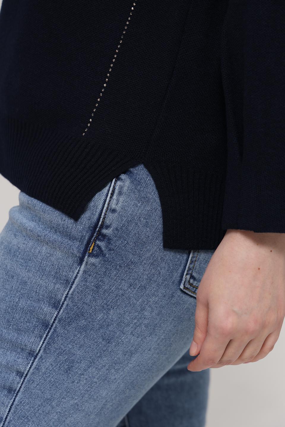 Пуловер Rabe collection тёмно-синий с V-образным вырезом