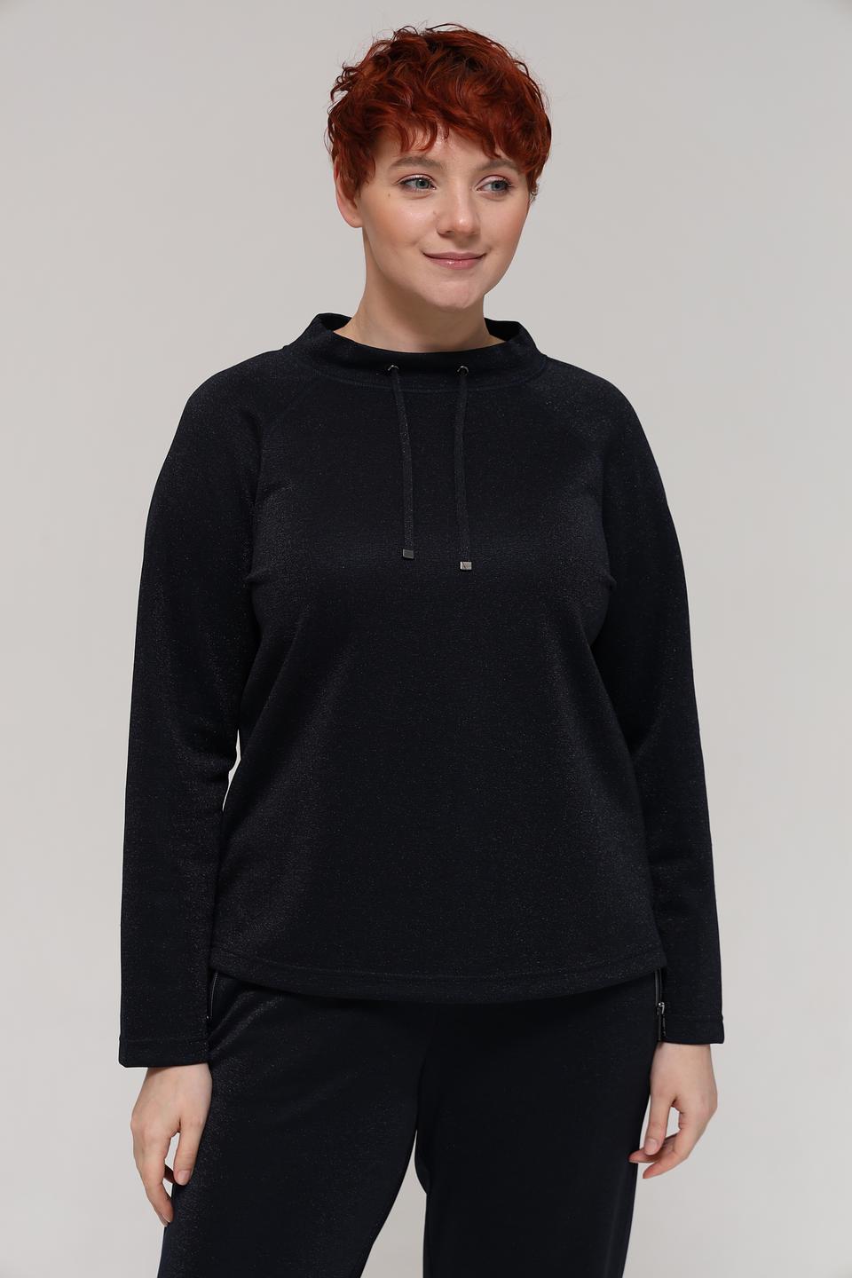 Пуловер Rabe collection чёрный с капюшоном