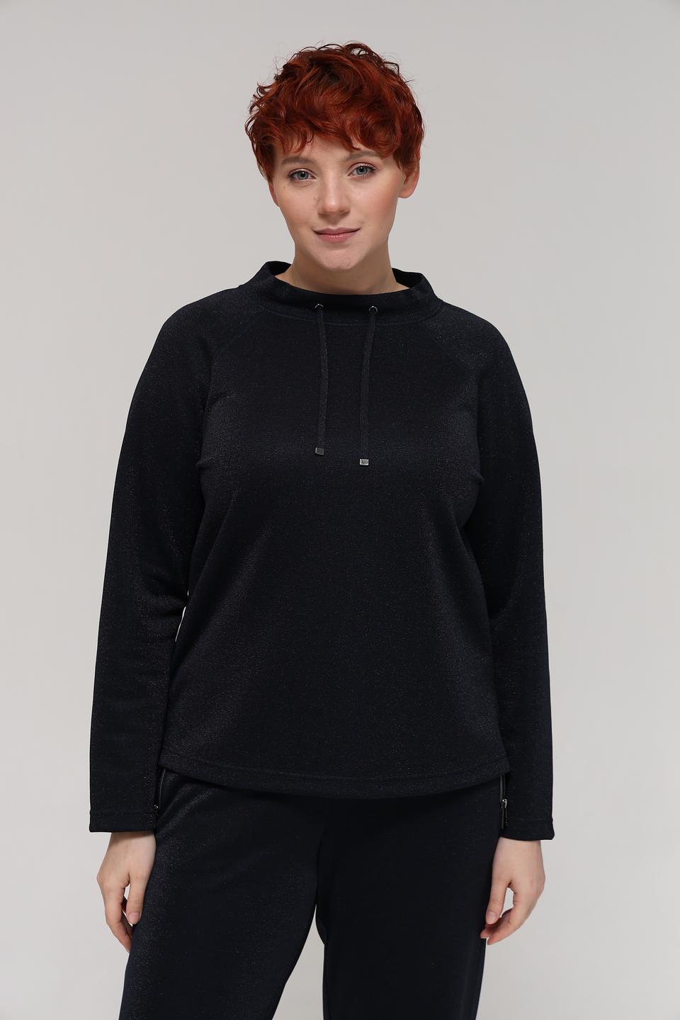 Пуловер Rabe collection чёрный с капюшоном