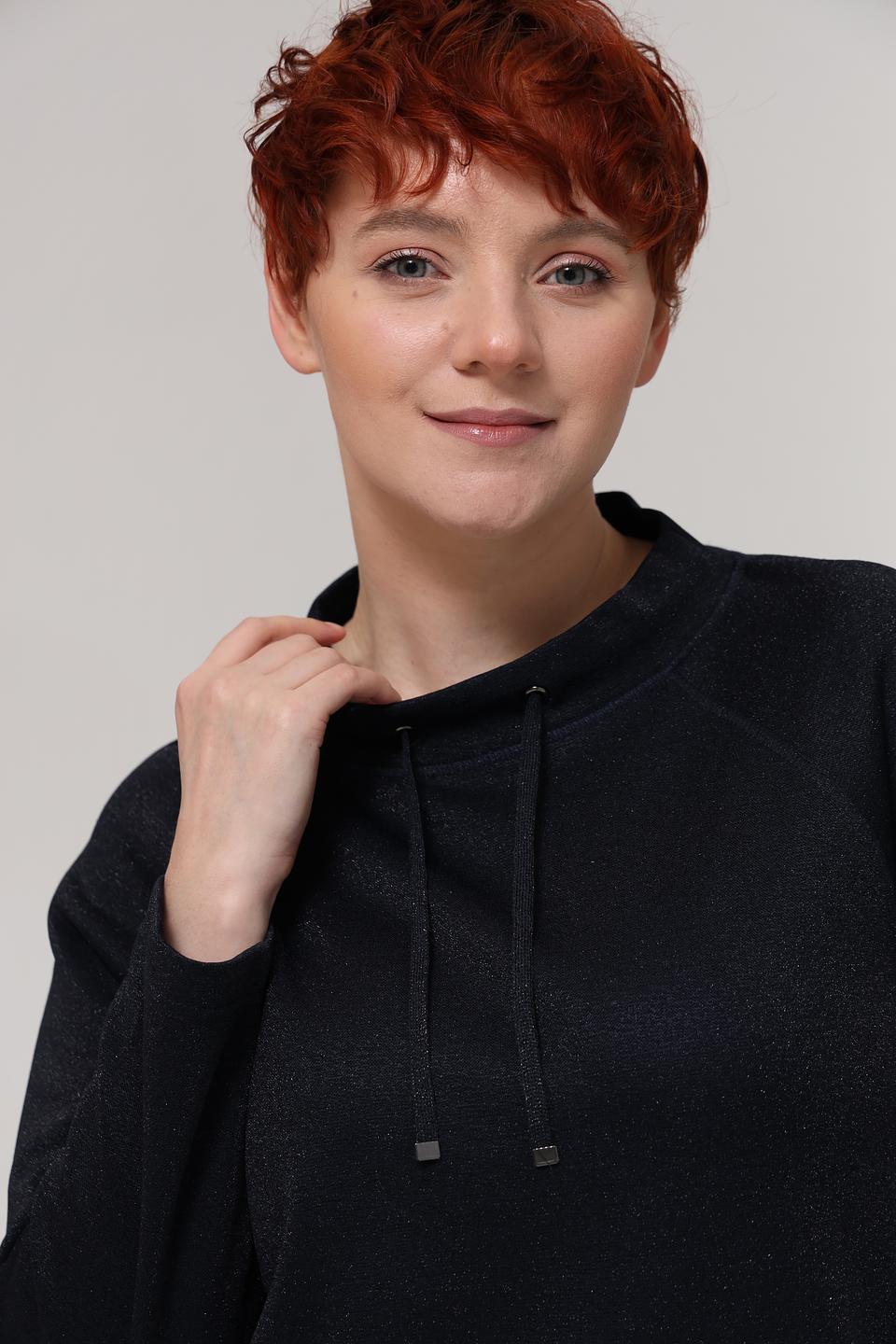 Пуловер Rabe collection чёрный с капюшоном