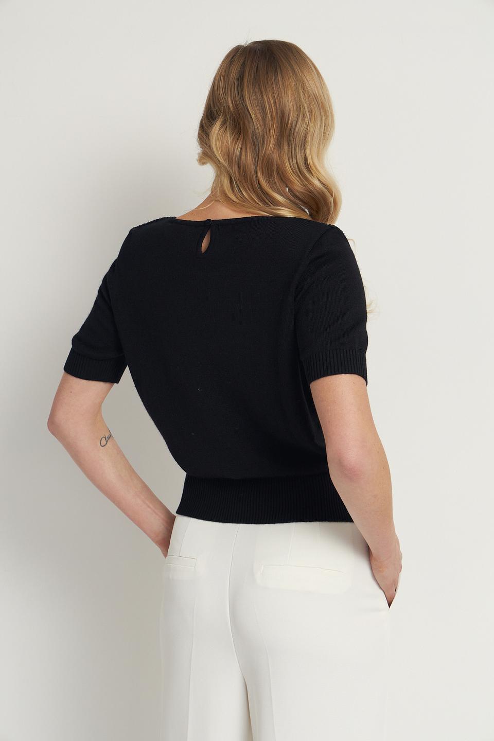 Пуловер Monari с пайетками чёрный