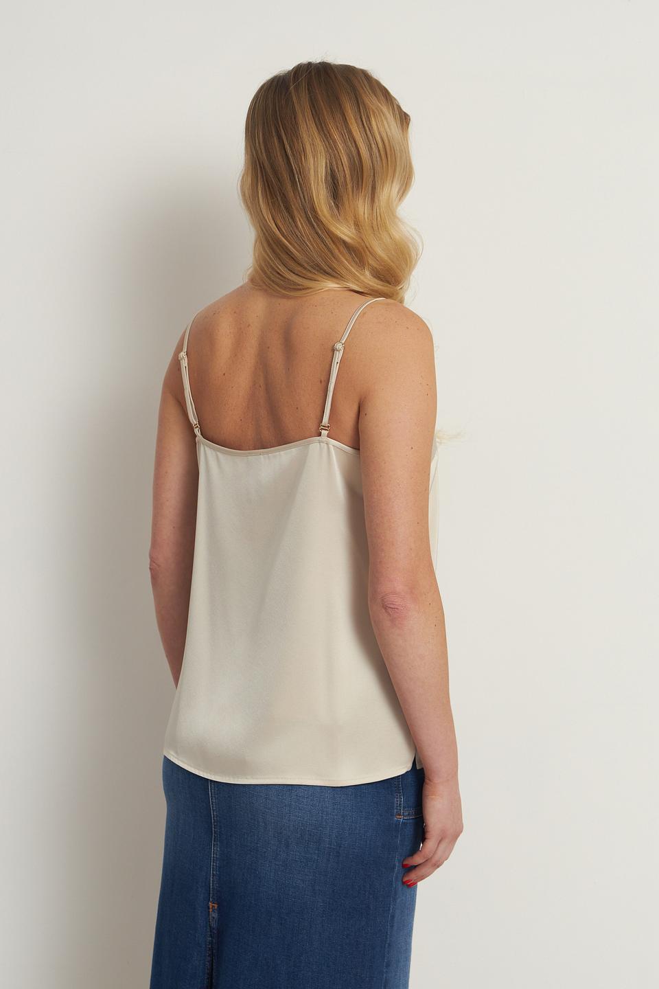 Топ Marc Cain атласный бежевый