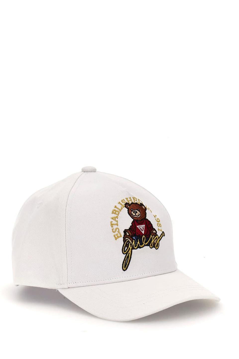 Бейсболка Guess Kids белая с медведем