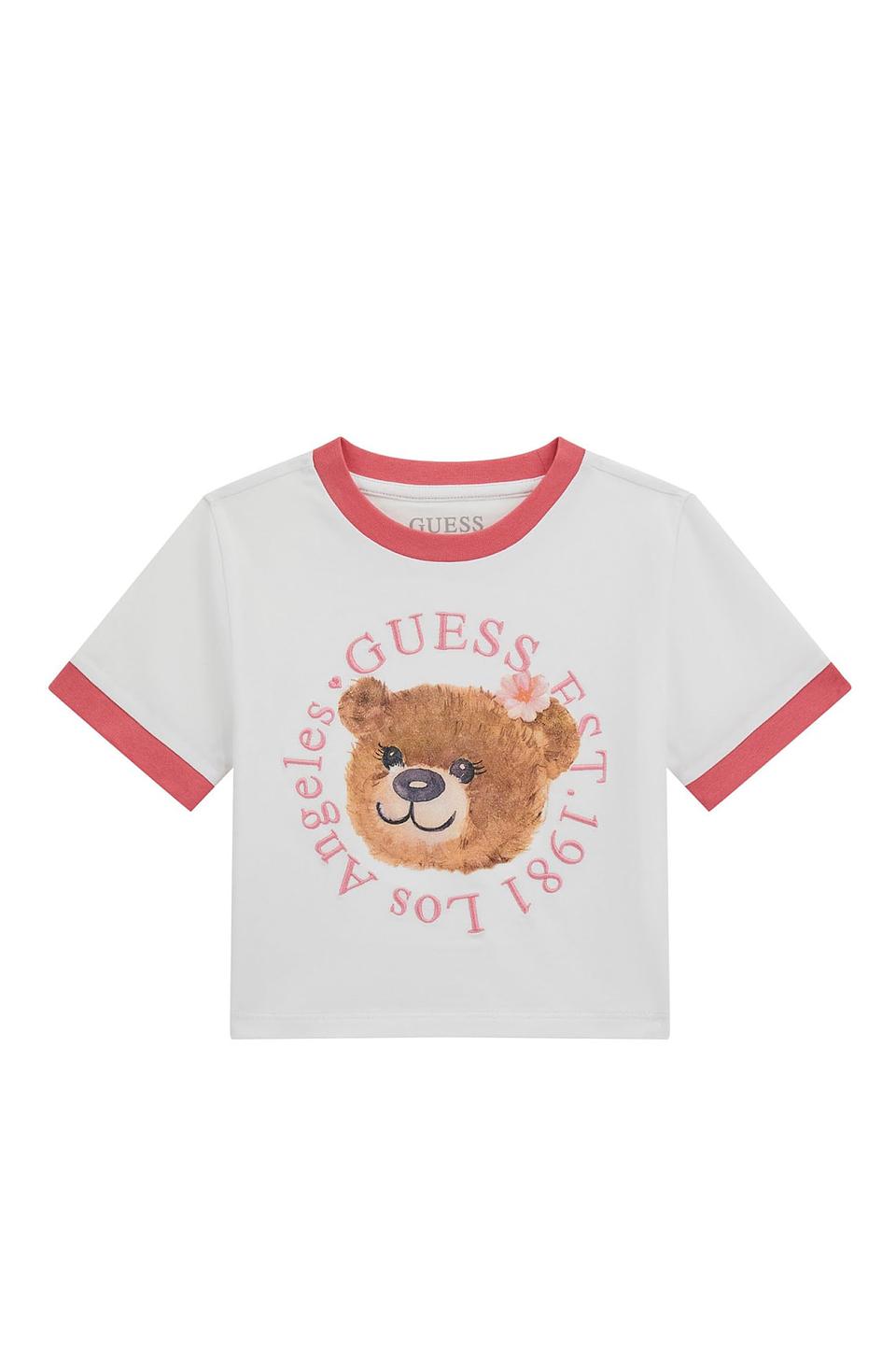 Футболка Guess дев. с мишкой белый