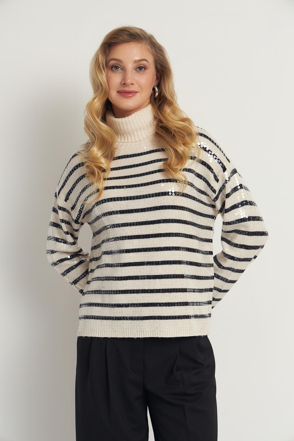 Пуловер Lecomte в полоску