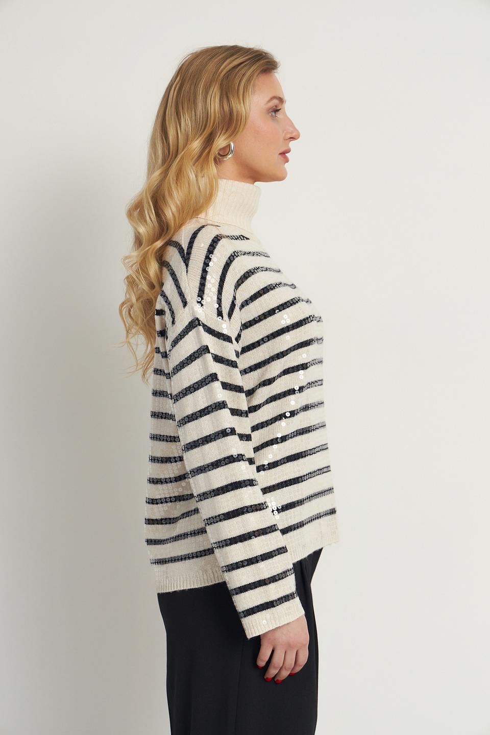 Пуловер Lecomte в полоску