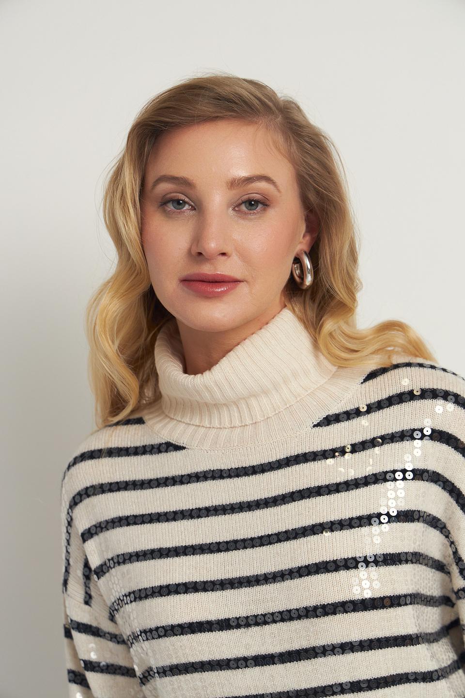 Пуловер Lecomte в полоску