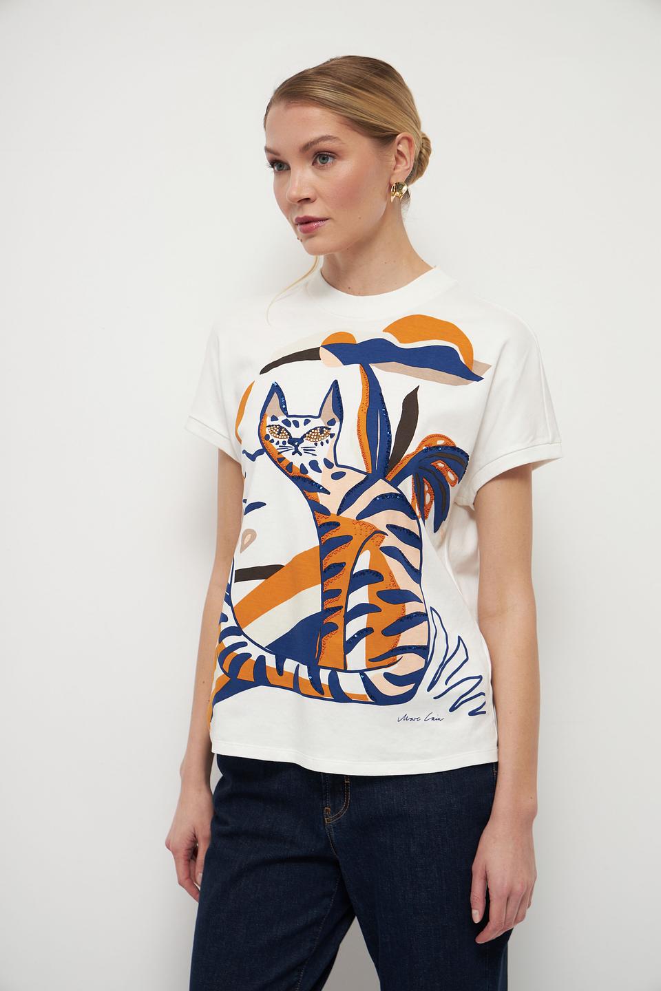 Футболка Marc Cain с принтом кота