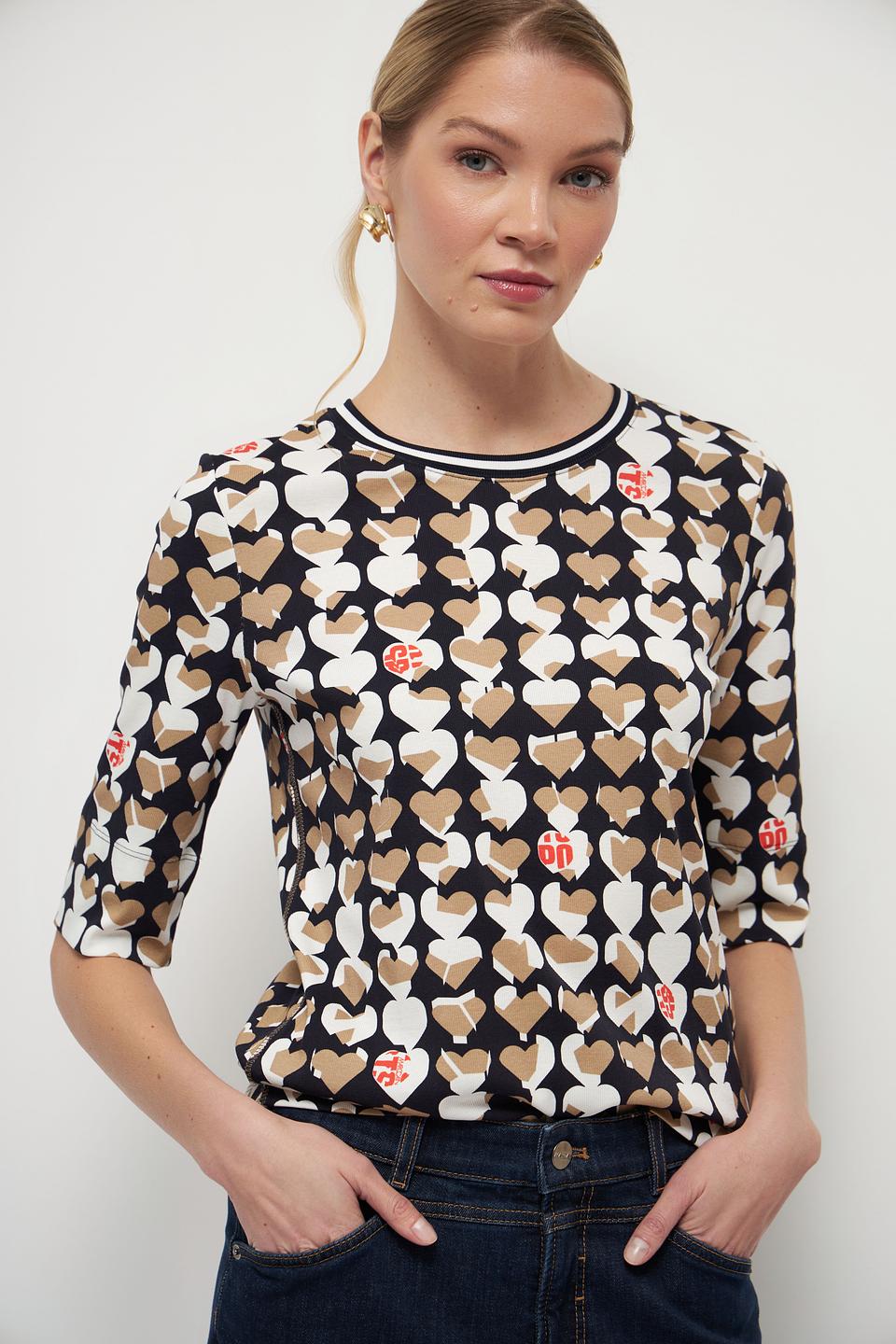 Футболка Marc Cain с сердцами чёрный