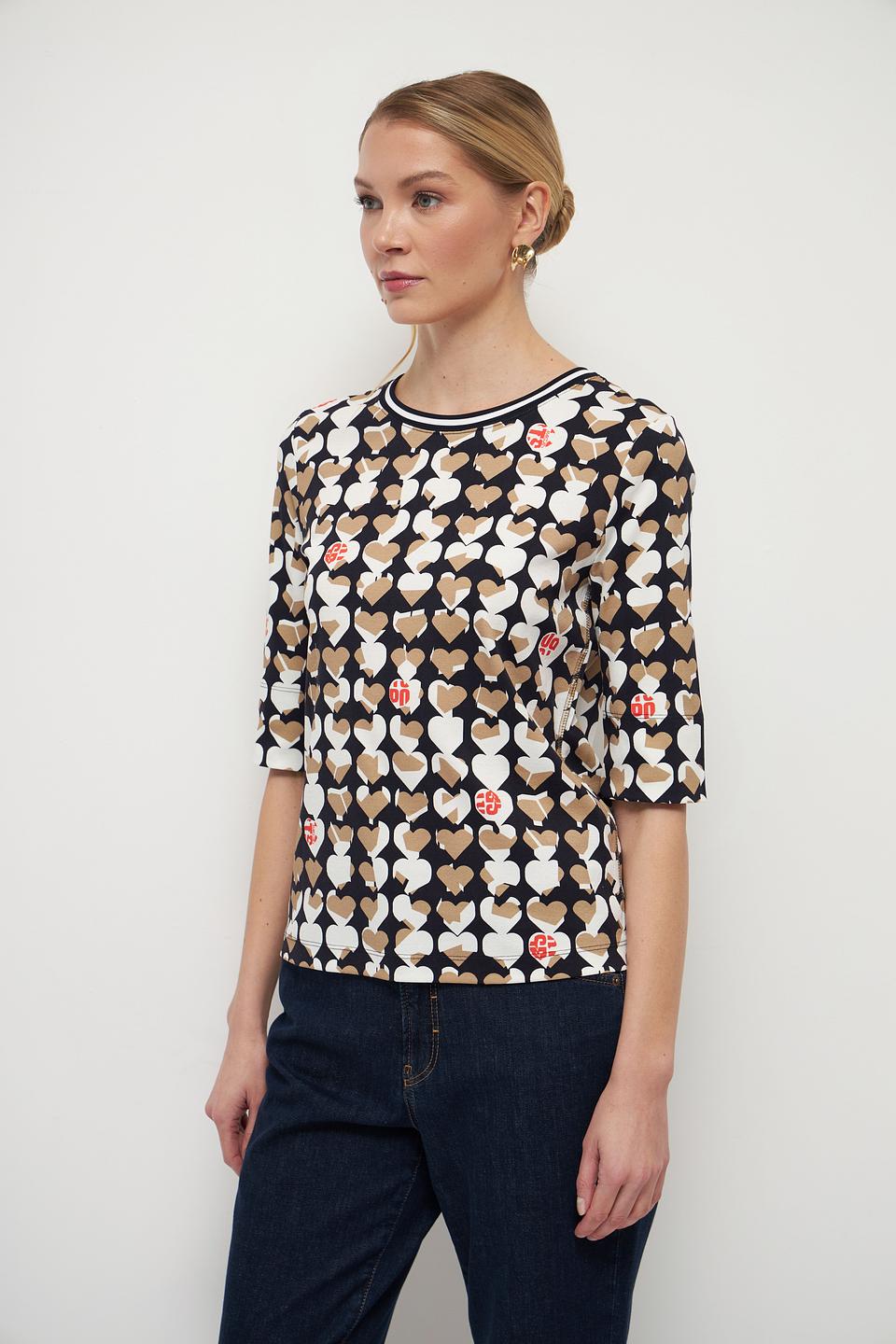 Футболка Marc Cain с сердцами чёрный