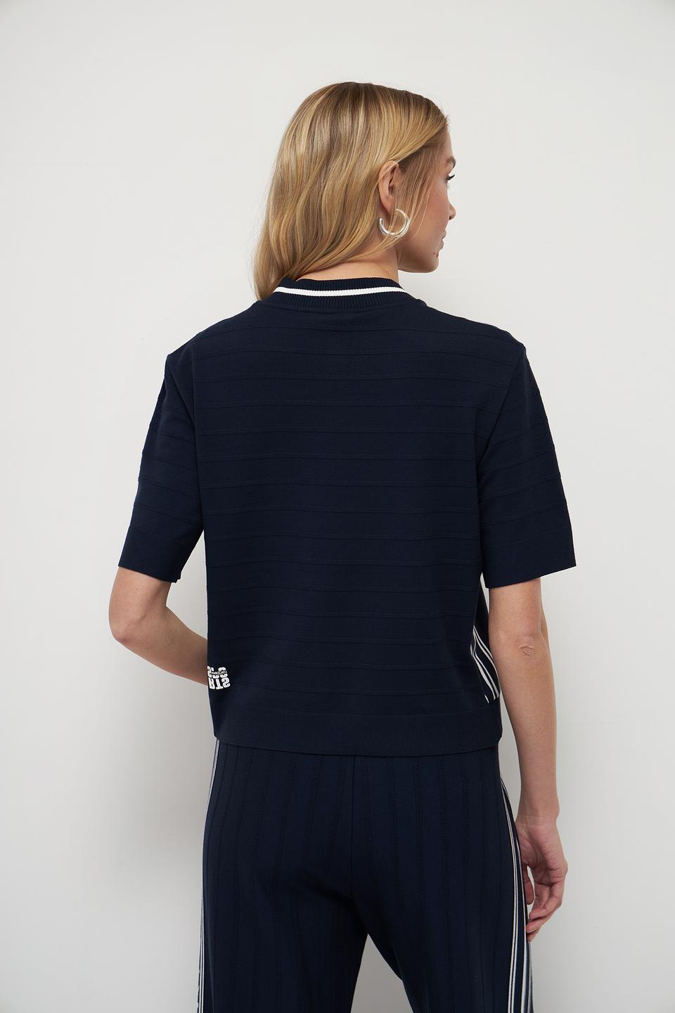 Пуловер Marc Cain темно-синий с молнией