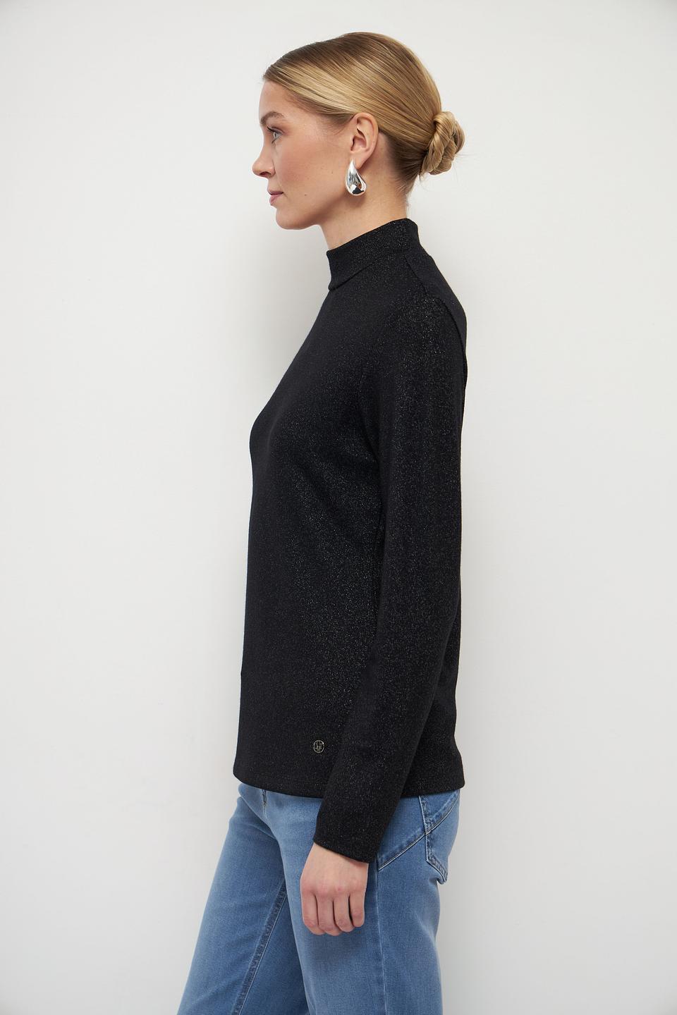Водолазка Lecomte с блестками черная