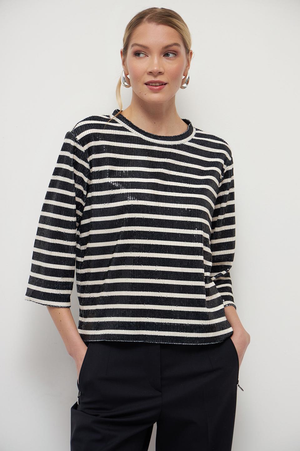 Пуловер Lecomte в полоску