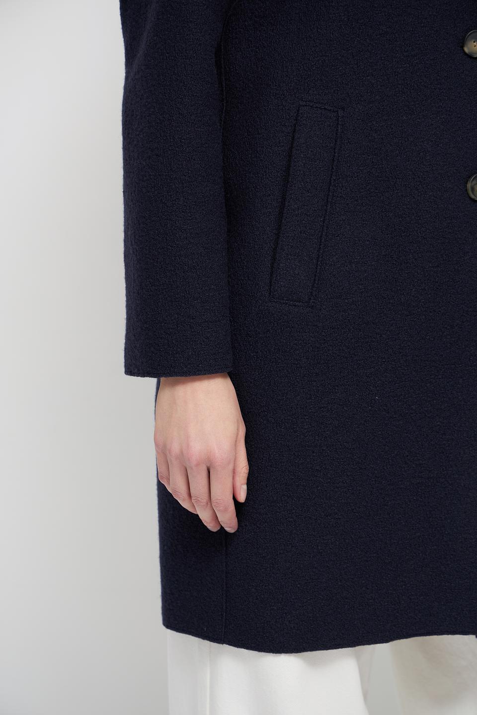 Пальто Oui приталенное тёмно-синее