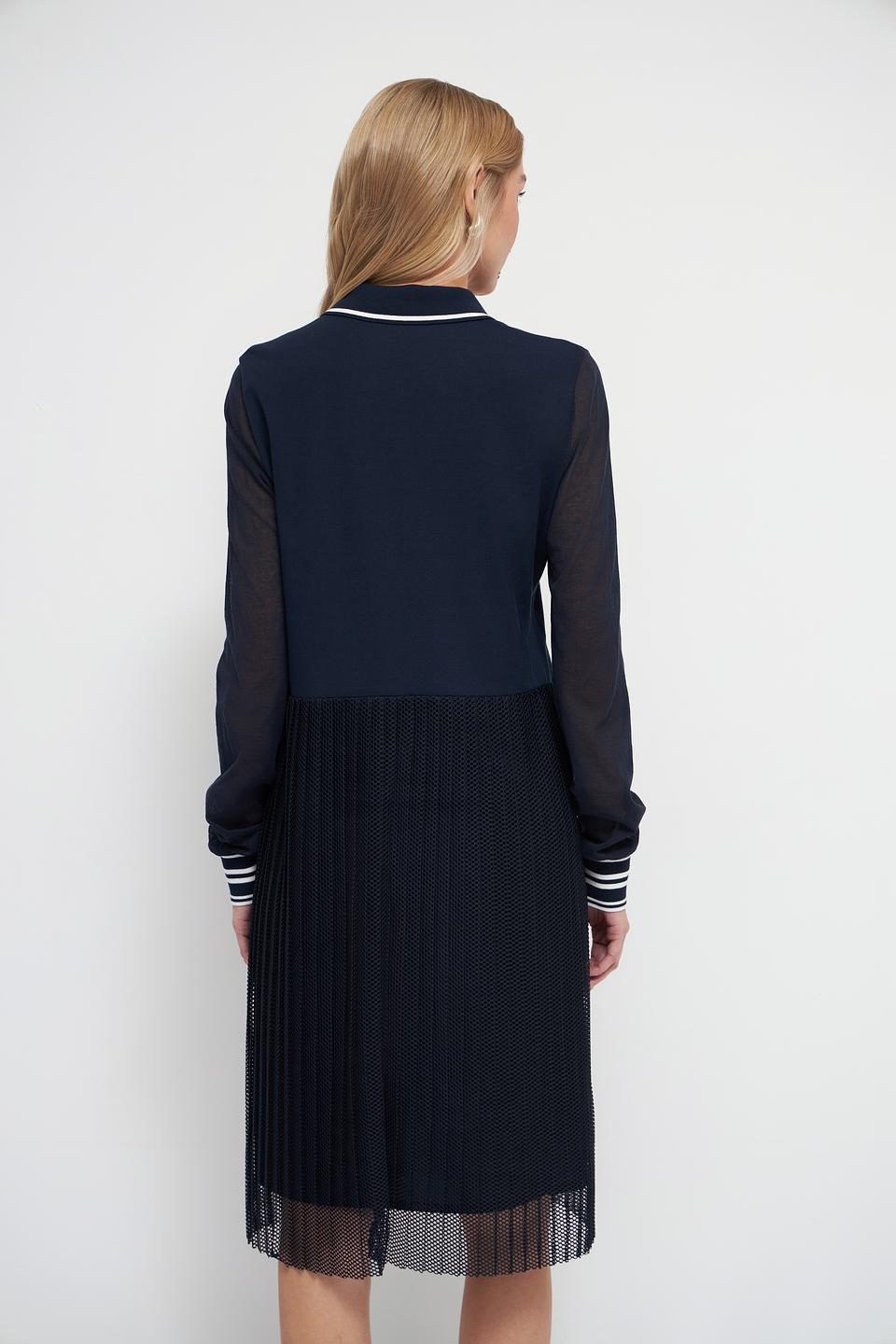 Платье Marc Cain темно-синее с плиссе