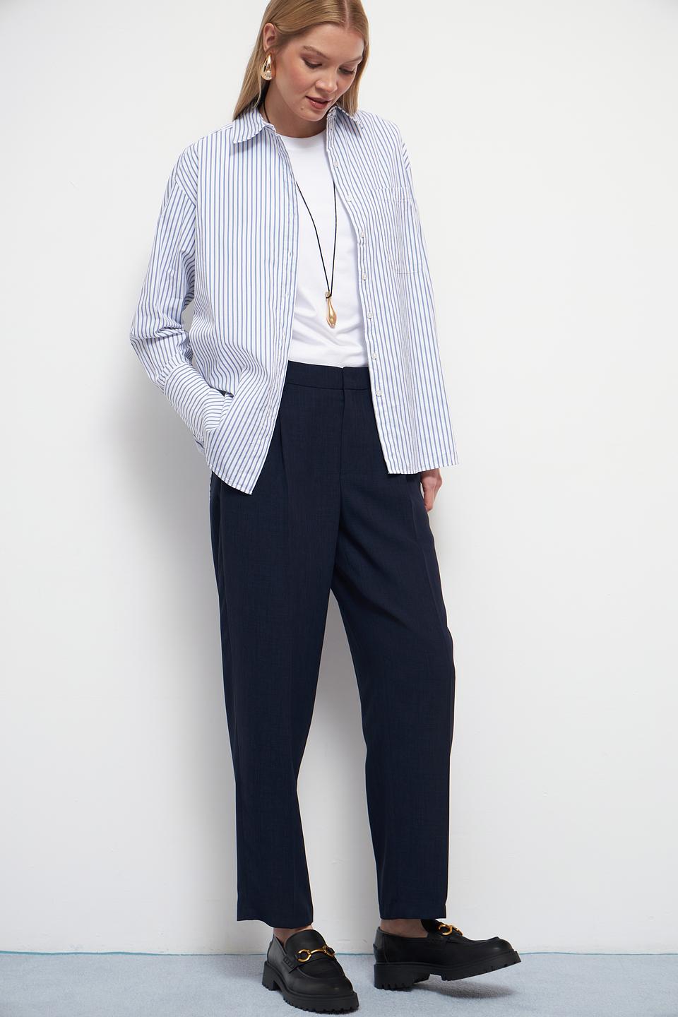 Брюки классические Oui тёмно-синие