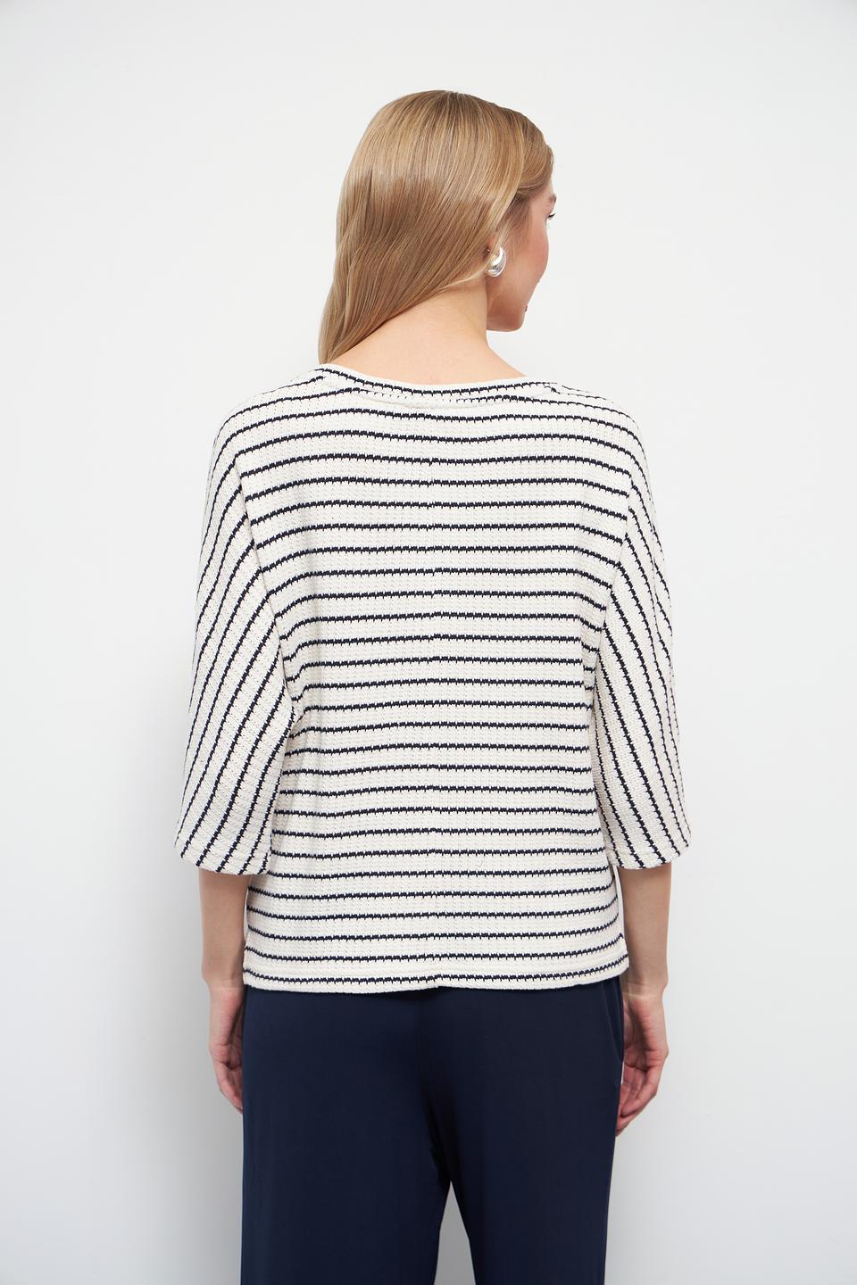 Пуловер Oui в полоску