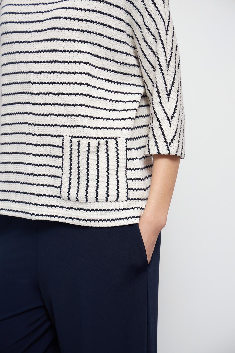 Пуловер Oui в полоску