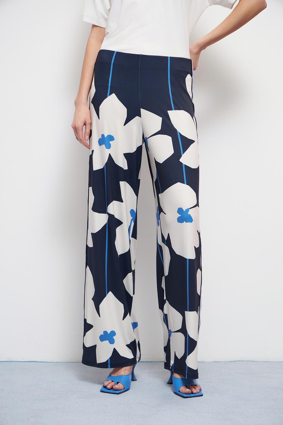 Брюки клёш Oui с цветочным принтом