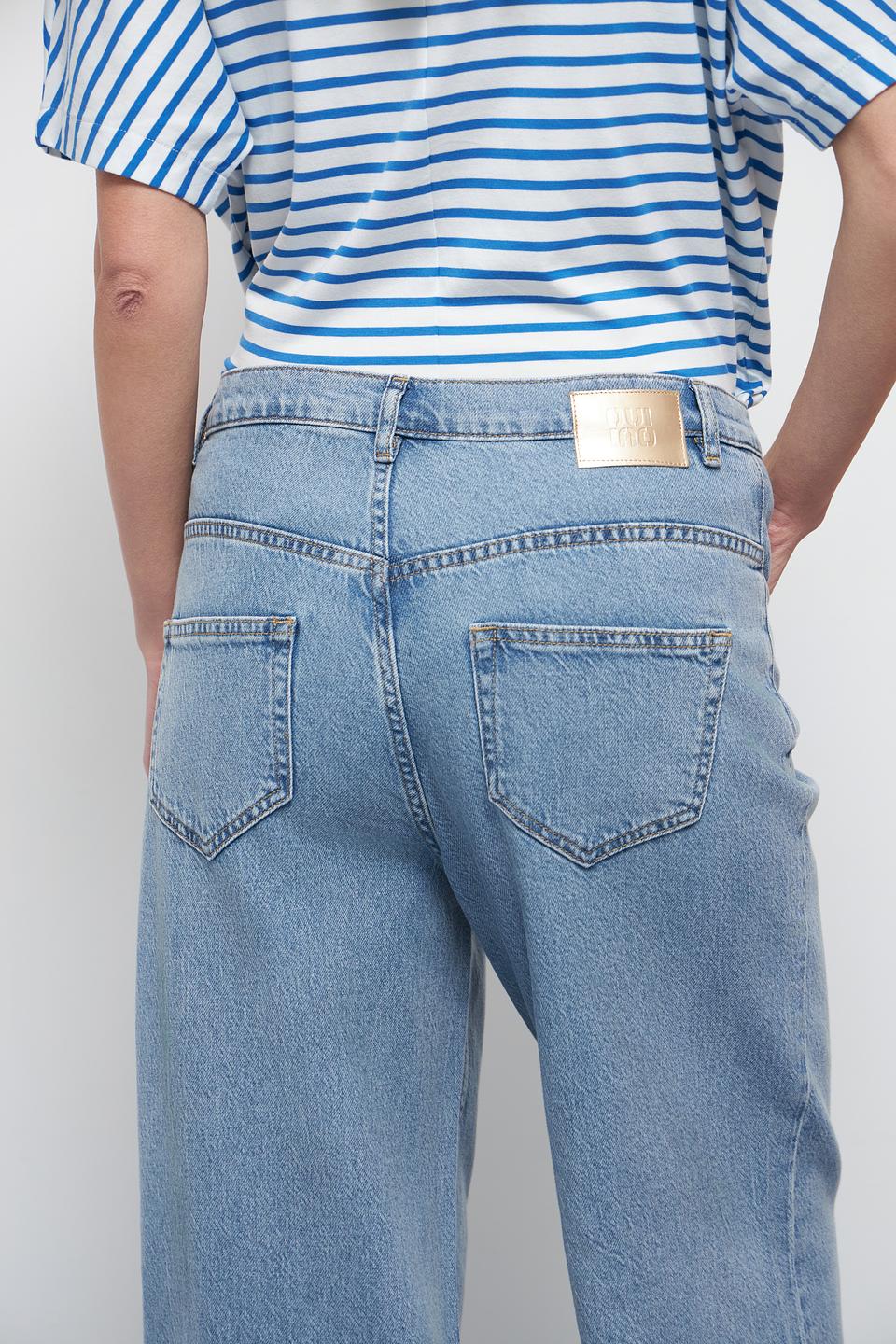 Джинсы широкого кроя Oui голубые