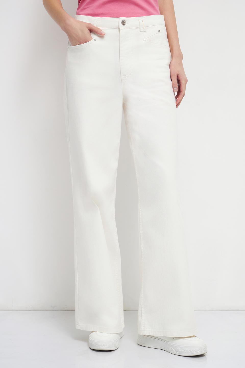 Джинсы широкого кроя Oui белые