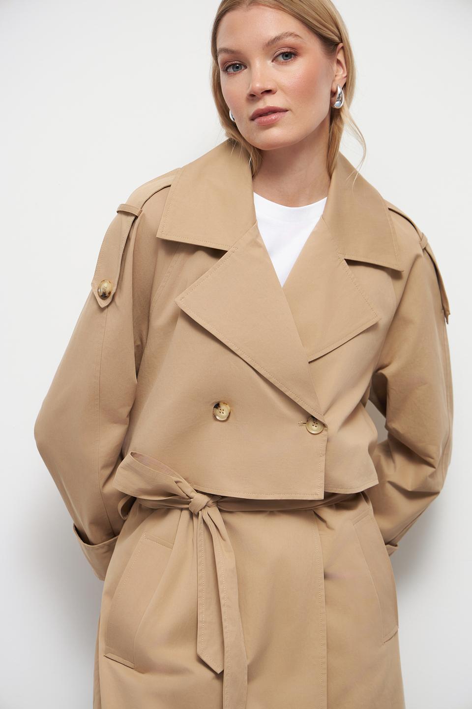 Плащ Oui бежевый