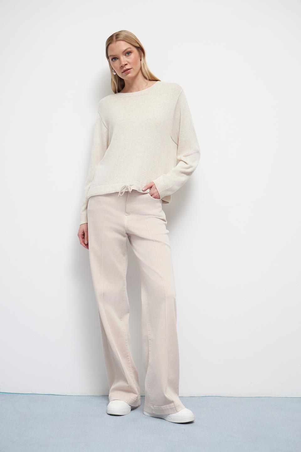 Пуловер Oui бежевый