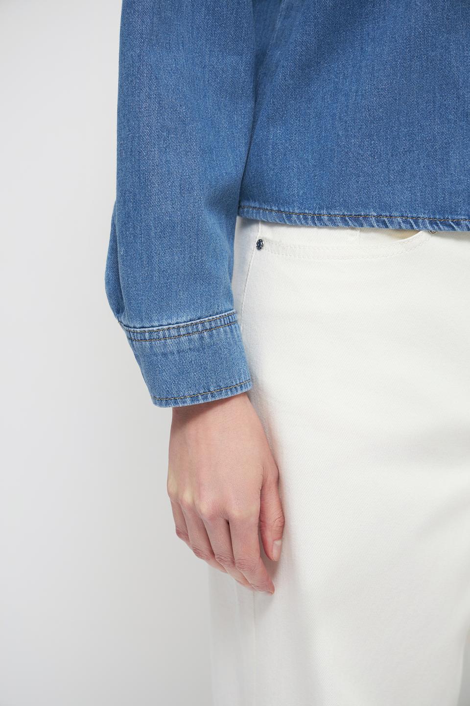 Блуза Oui деним голубой