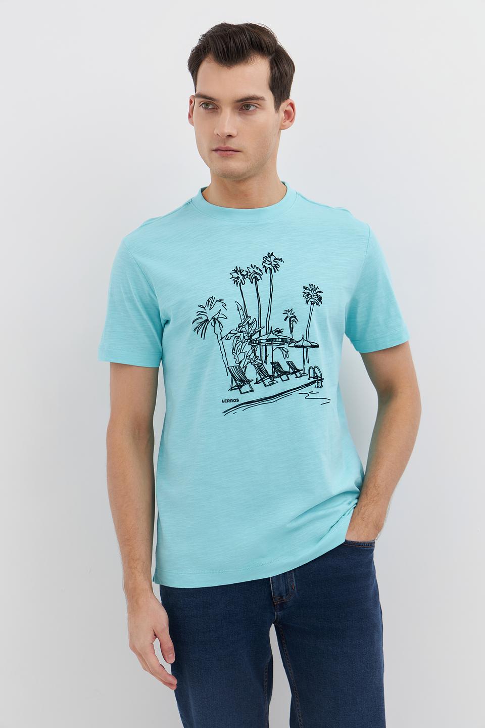 Футболка Lerros с принтом бирюзовый