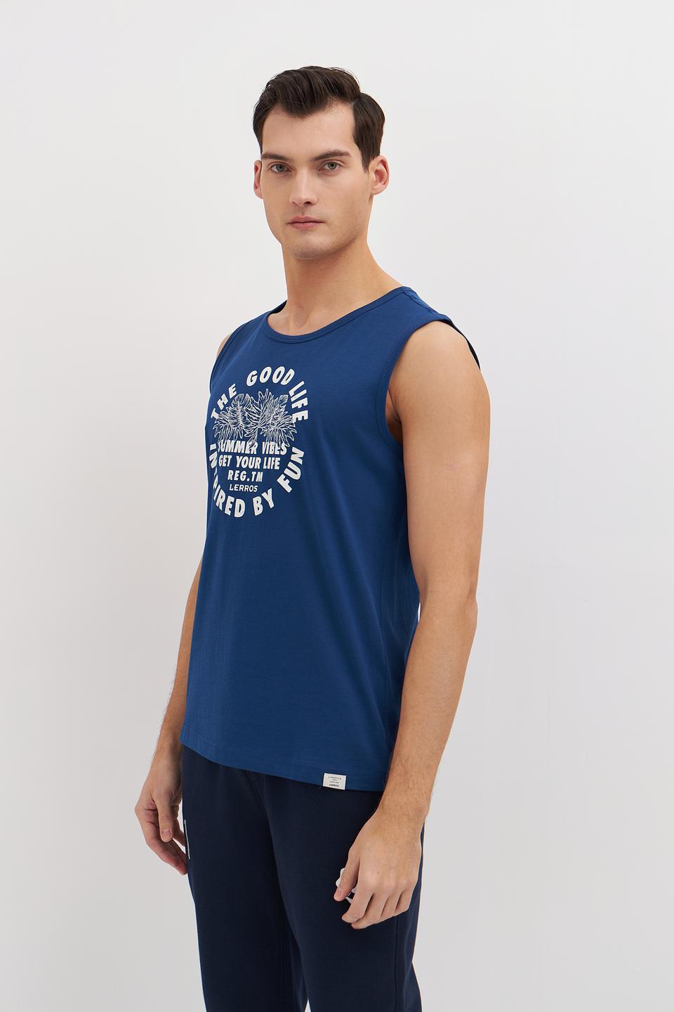 Майка Lerros с принтом синяя