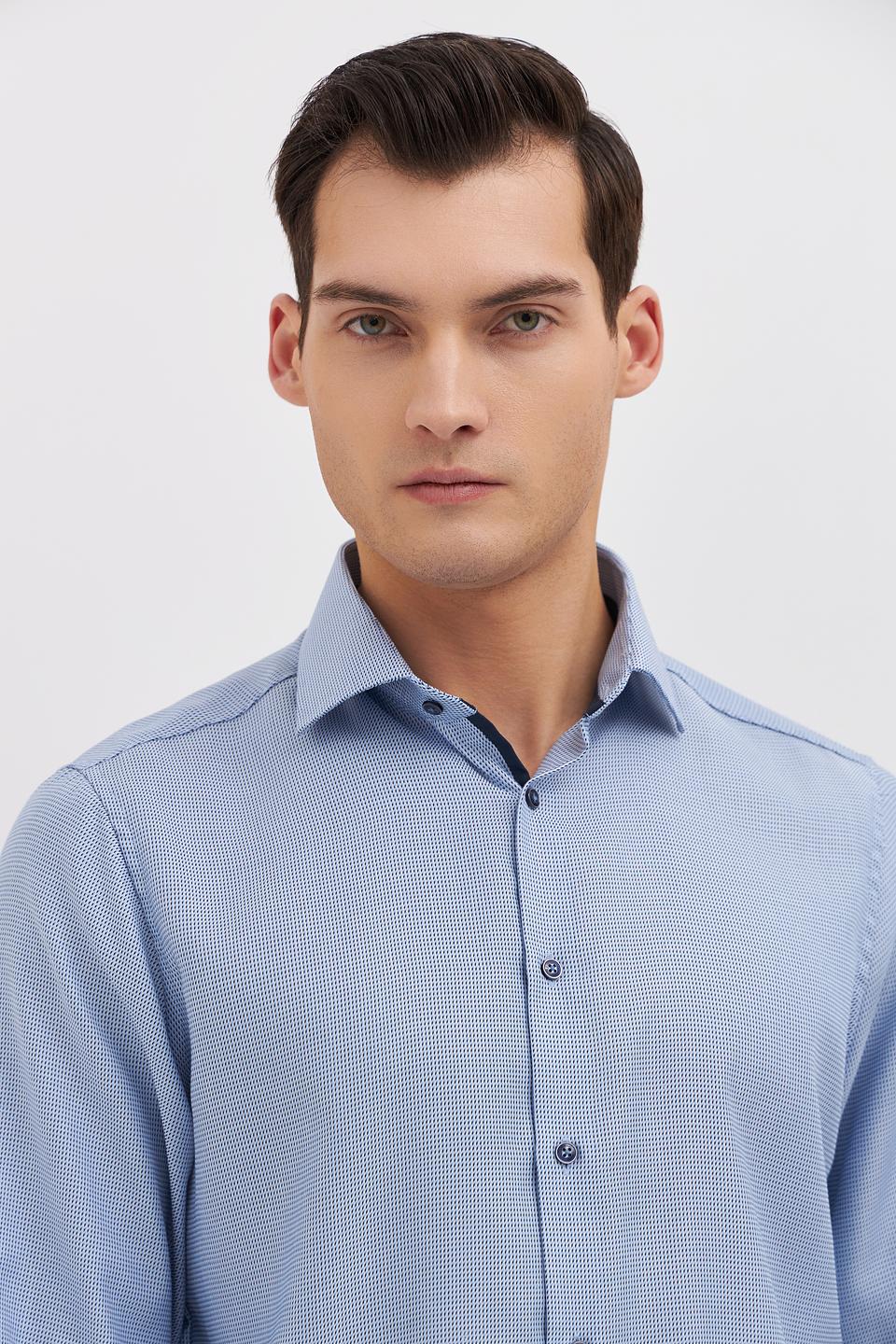 Рубашка Venti мужская голубая в мелкий рисунок